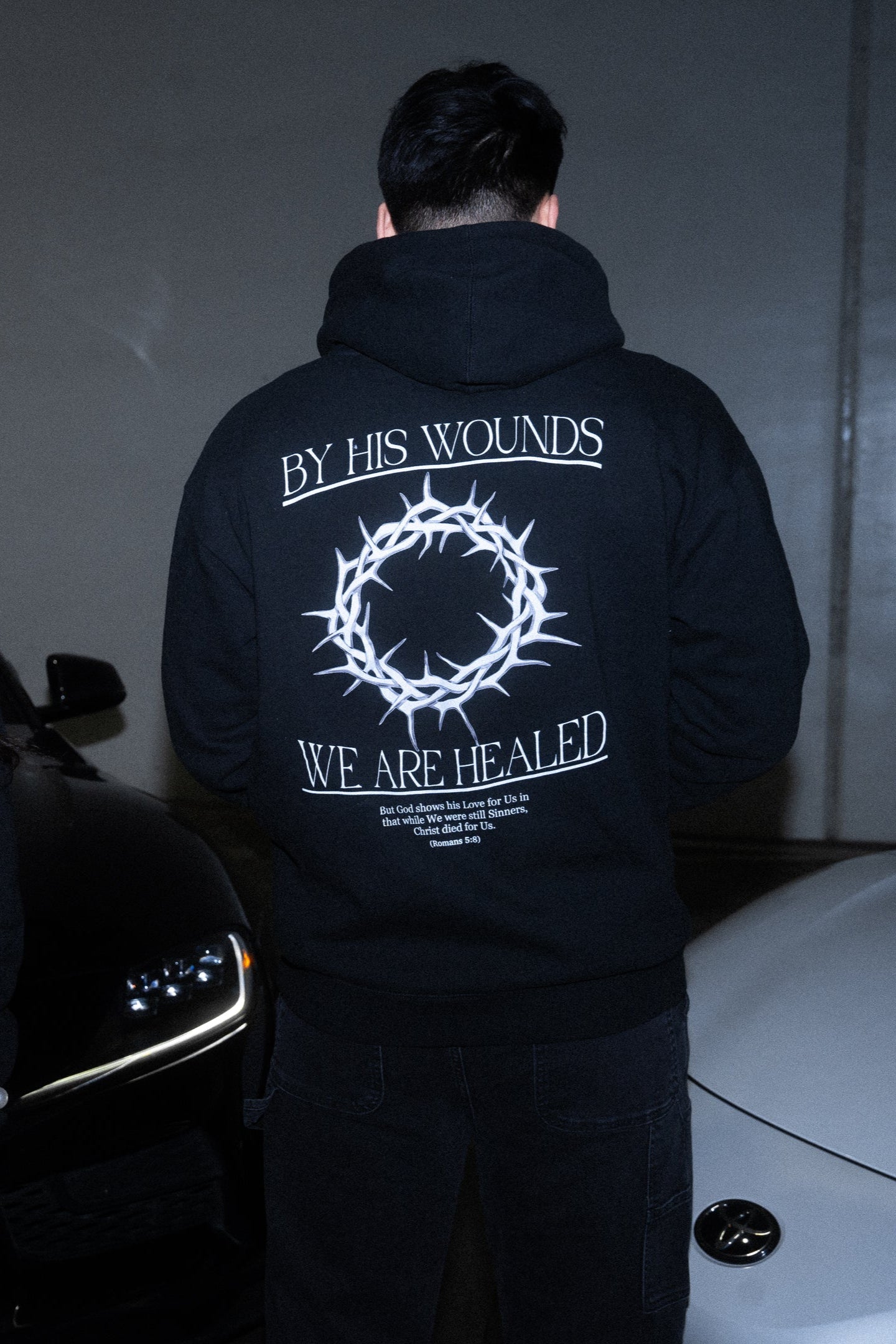 By his wounds we are healed (hoodie)